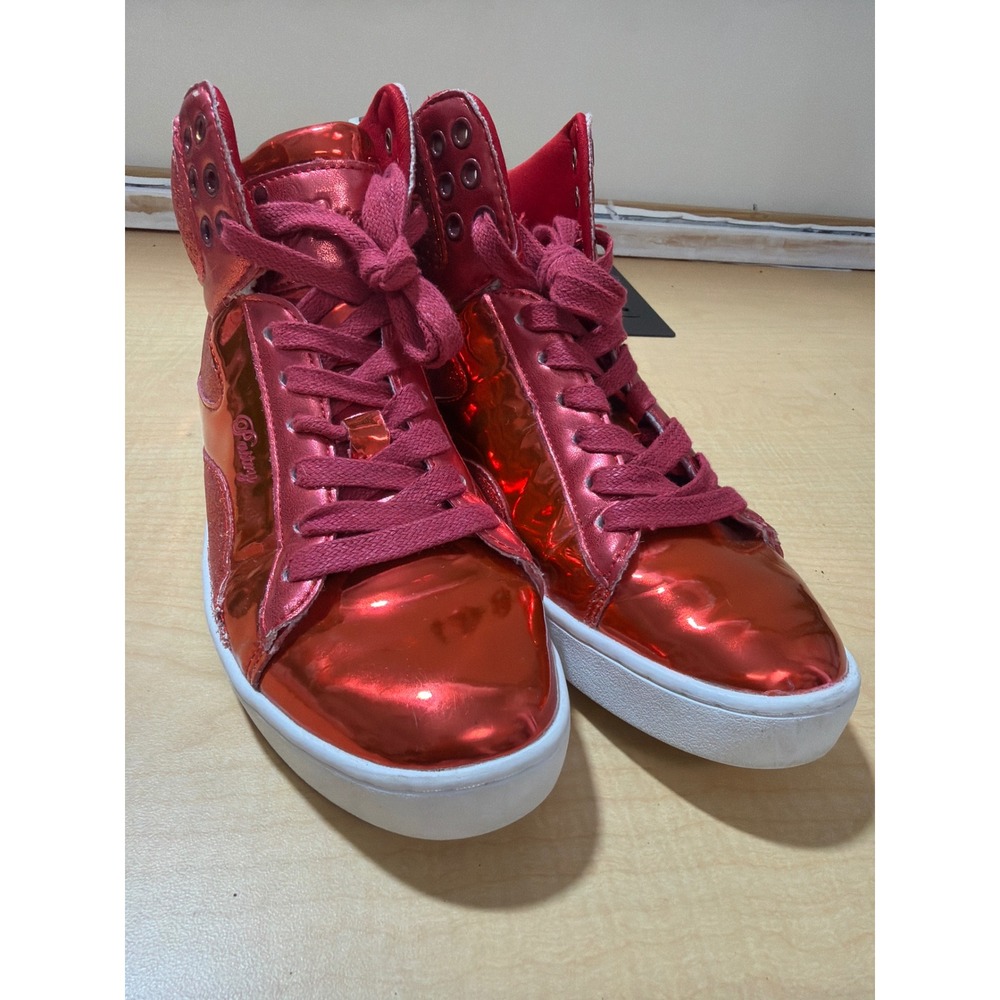 Pastry Red Metallic Glitter High Top Dance Sneakers PA151003 Womens 7.5